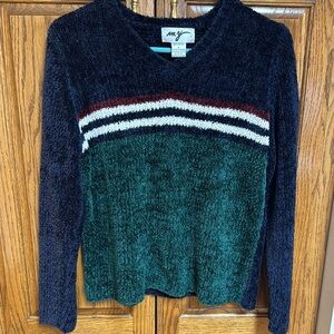 90’s MY V-Neck Sweater - Navy and Green